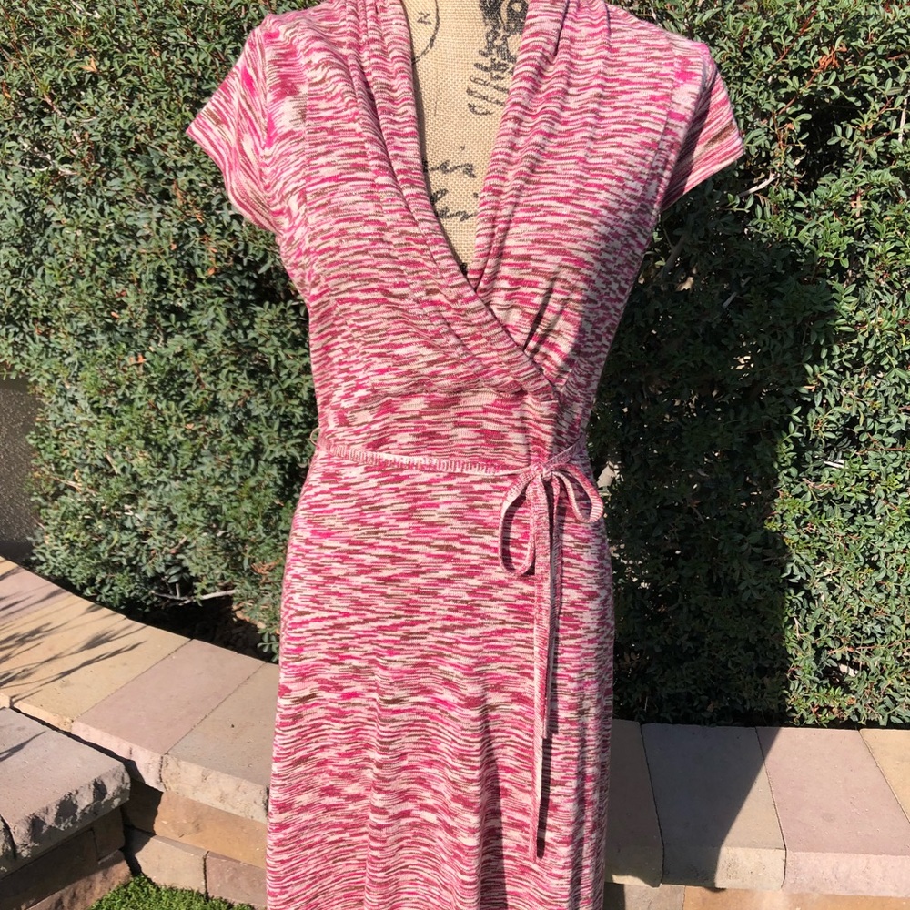 Pink sweater dress.